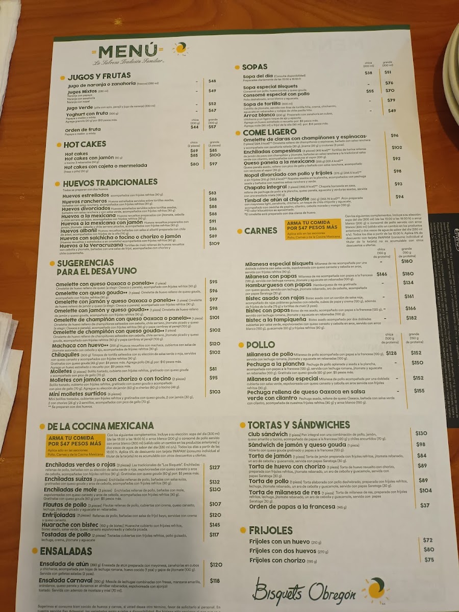 Los Bisquets Obregón Menu - Image 3
